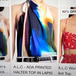 A.L.C. Ada Printed Halter Top in Blue and Orange